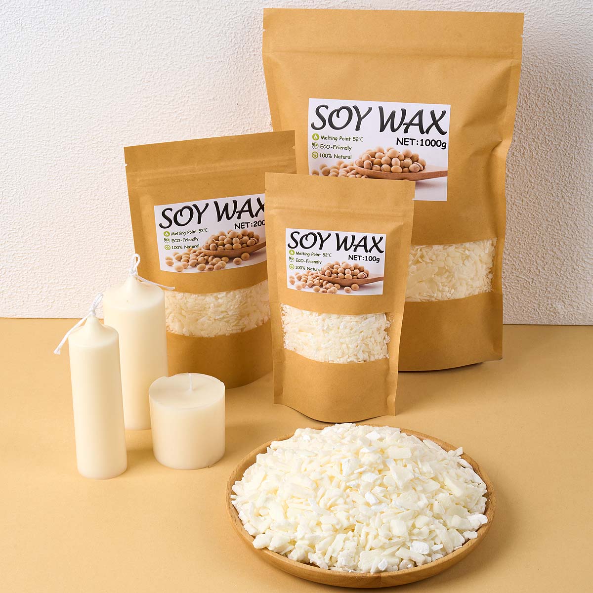 Candle Making Raw Material - 1-punktowy czysty biały wosk sojowy do