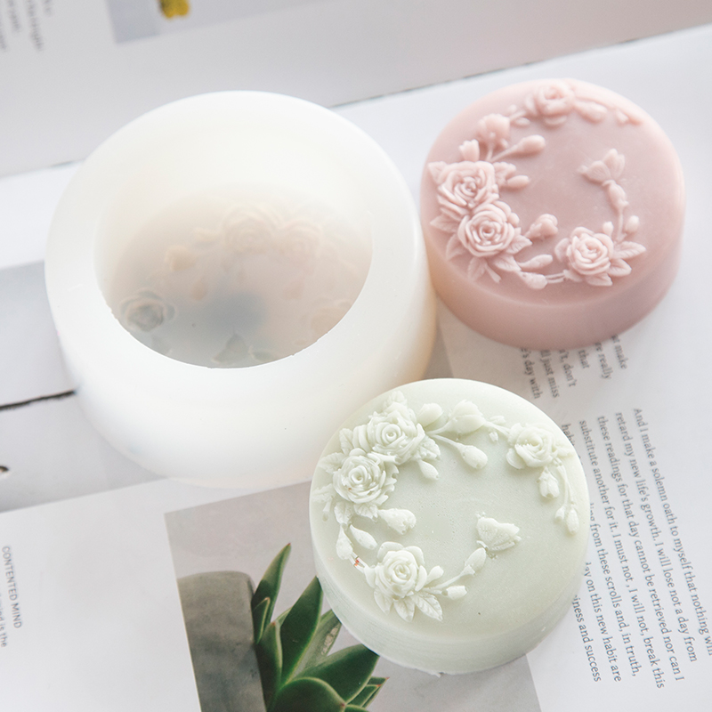 Candle Making Class - Okrągły kształt Kwiat róży Ręcznie robione