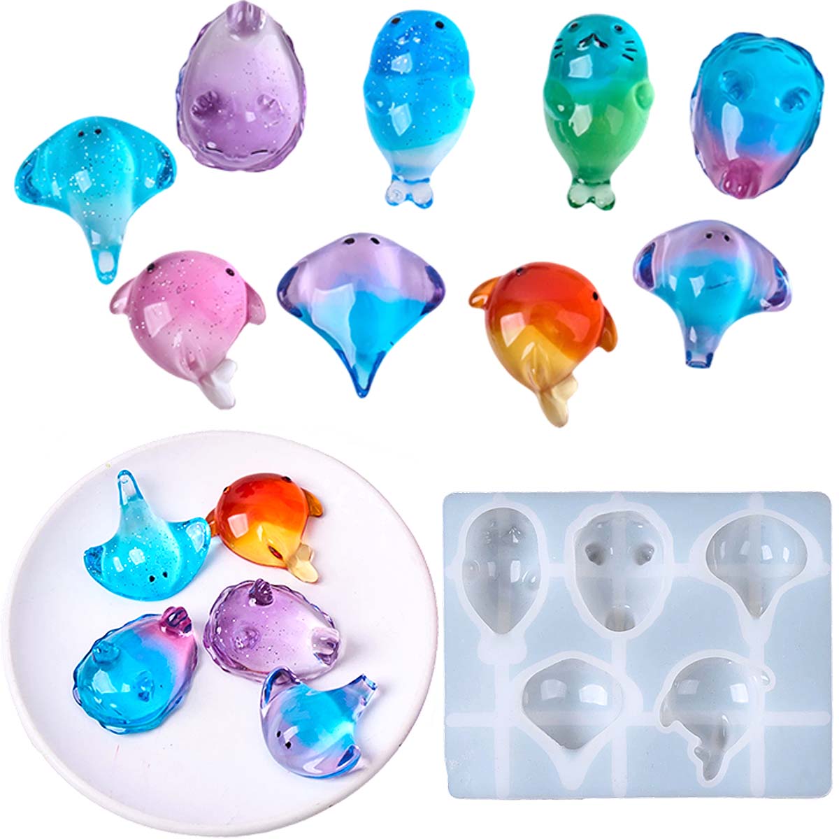 Candle Making Class - Forma Silikonowa 3D Kawaii Manta Ray